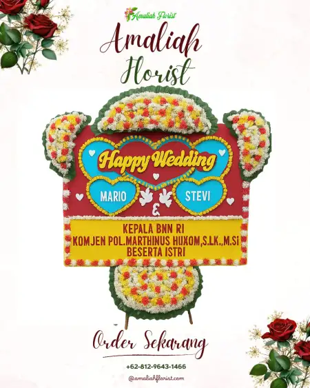 Papan Bunga Pernikahan Celak